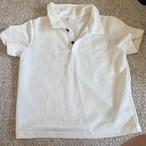 SHEIN White Short Sleeve Polo with Button Placket